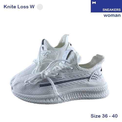 Sneakers KNITE LOSS WHITE Sepatu Wanita tinggi Terbaru Harga Murah Import Diskon Putih murah