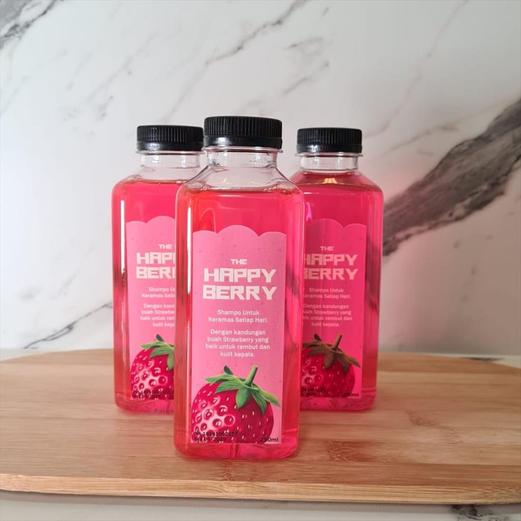 HAPPY LEMON / STRAWBERRY SHAMPO RAMBUT BERMINYAK ANTI LEPEK MENYEHATKAN KULIT KEPALA UNTUK KERAMAS SETIAP HARI  250ML