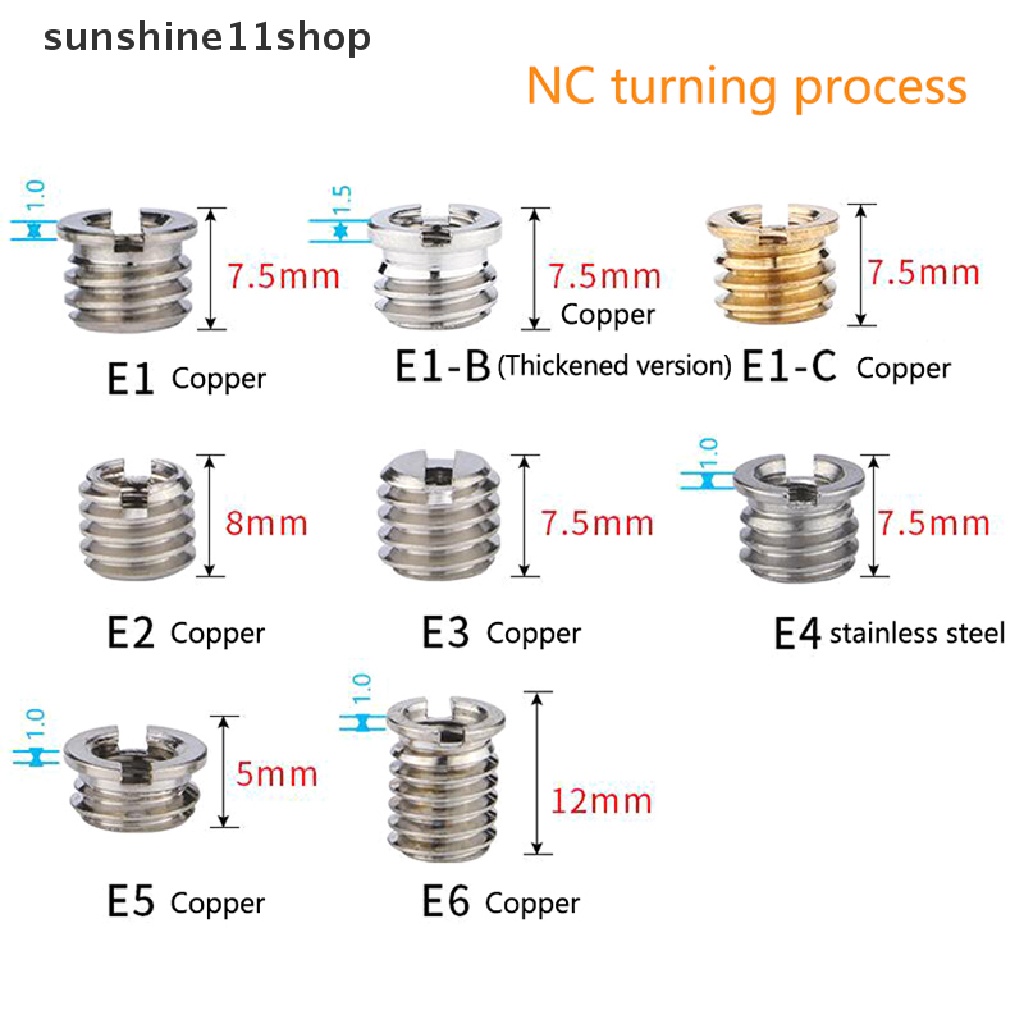 Sho 5Pcs 1per4ke 3per8inci Sekrup Universal Adaptor Kamera Konversi Mur Set Tripod Monopod Ballhead Mount Aksesoris Untuk Light Stand Dslr N
