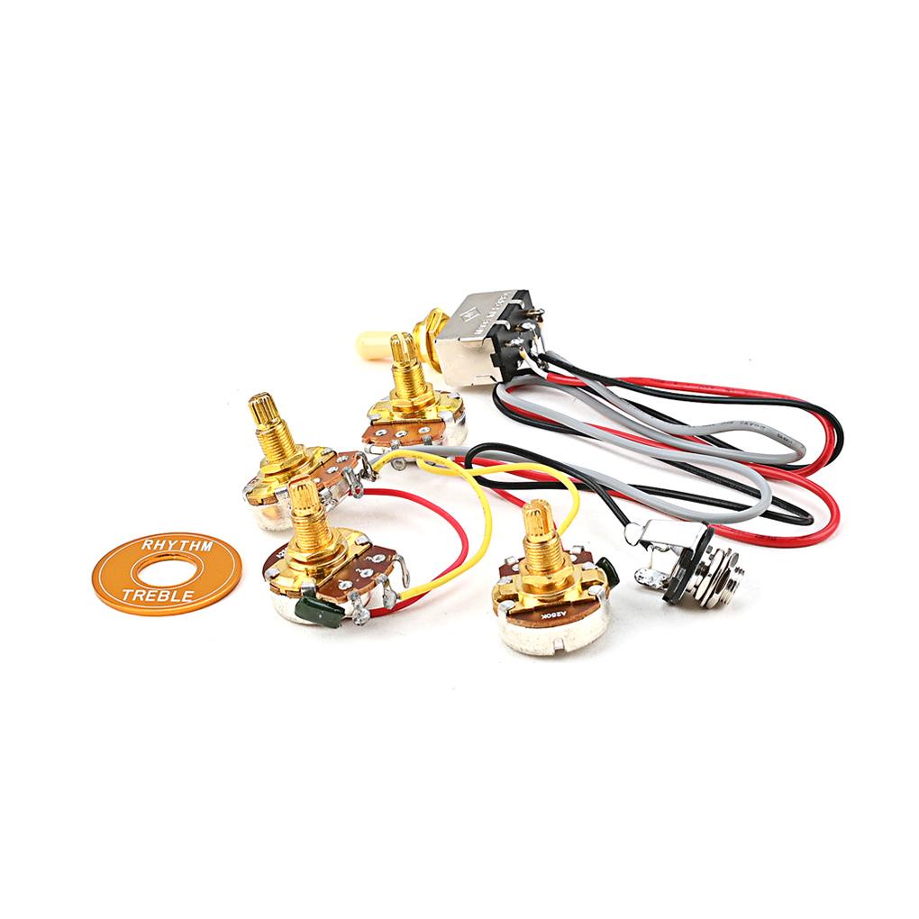 Huit Switch Electric Guitar Wiring Harness Kit Untuk Gitar Toggle Repairing Tools Fitting Pengganti Instrumen A500k