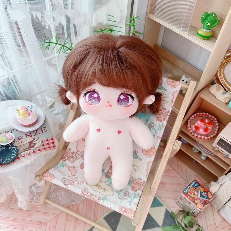 20cm Lucu Katun Bintang Boneka Mainan Mewah Boneka Customisasi Gambar Tas Bodysuit DIY Dandan Mainan Lembut Untuk Anak Perempuan Bayi