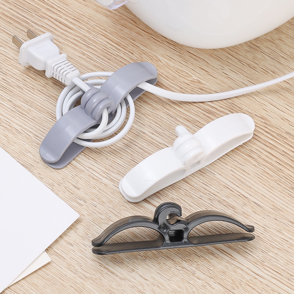 Klip Jalur Penyimpanan Kabel Data Kabel Dapur Cord Organizer Rumah Tangga Penggulung Kabel Peralatan Rumah Wrap Line Winder Home Cord Management Cute Wire Cord Storage Holder