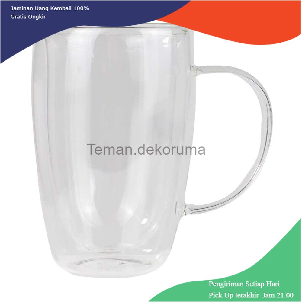 TD - GLS One Two Cups Cangkir Kopi Anti Panas Doublewall Round with Handle