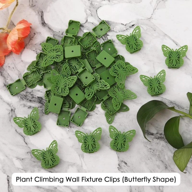 10pcs Butterfly Plant Climbing Wall Clips Self-Adhesive Garden Plant Climbing Growth Fixer Untuk Tanaman Rambat