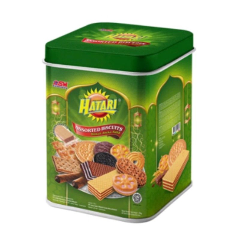 Hatari assorted biskuit kaleng segi 650gr - Biscuit