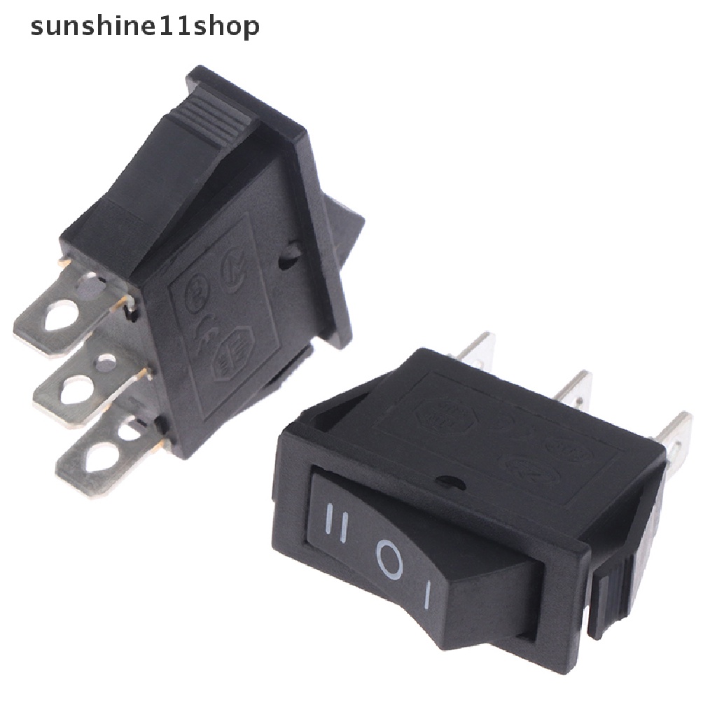 Sho 5pcs 13.5 * 31mm 3pin SPDT KCD3 ON-OFF-ON 3posisi Hitam Boat Rocker Switch N