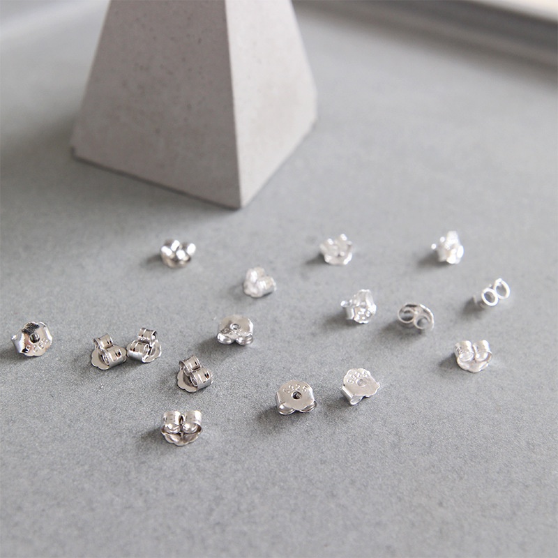 Magic789 1pasang s925 Perak Hypoallergenic Anting Punggung Tindik Earring Backings Posting Aman Sumbat Pengganti Untuk Giwang Perhiasan Aksesoris