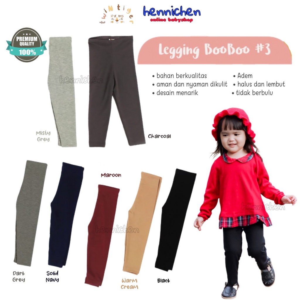 Twin Tiger Legging Anak Bahan Halus 0-3 Tahun Boo Boo / BooBoo Legging Bayi