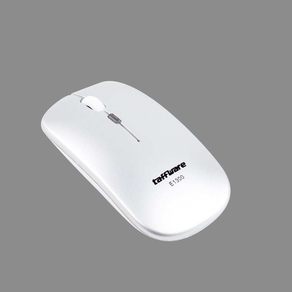 Gs8 Taffware Optical Wireless Mouse Silent Click Dual 2.4GHz &amp; Bluetooth - E1300 - Silver Or-i
