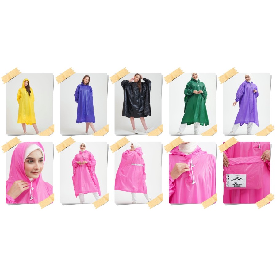 Jas Hujan Ponco Lengan PVC Premium Anti Rembes Free Pouch BROMO MANTORA