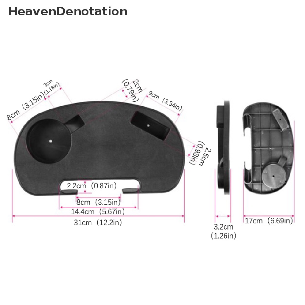 [HeavenDenotation] Portable Recliner Clip On Side Desk Cup Holder Nampan Minuman Slot Ponsel HDV