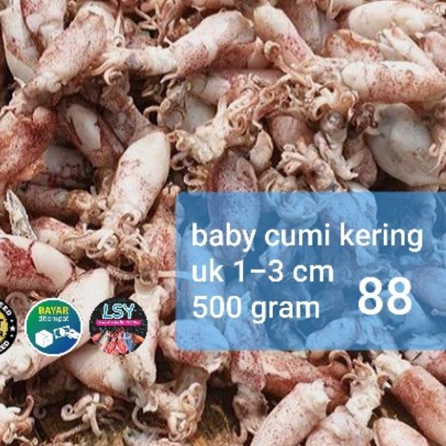 

➧ ikan asin baby cumi / cumi rebus kering 88 berat 500gram ✰