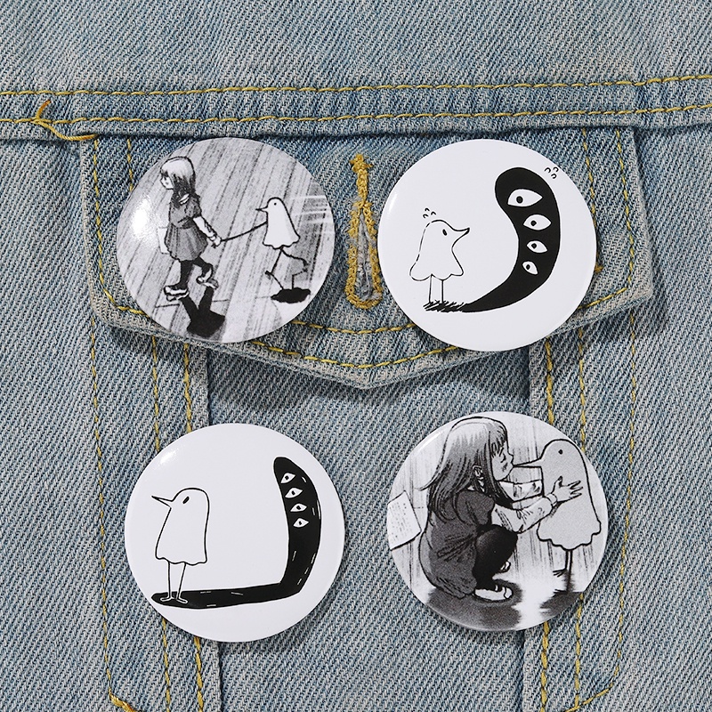 Tinplate Tombol Lembut Pin Goodnight Punpun Bros Lencana Kreatif Anime Perhiasan Hadiah Lapel Badge