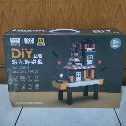 diy meja lego box building blocks table 150 pcs