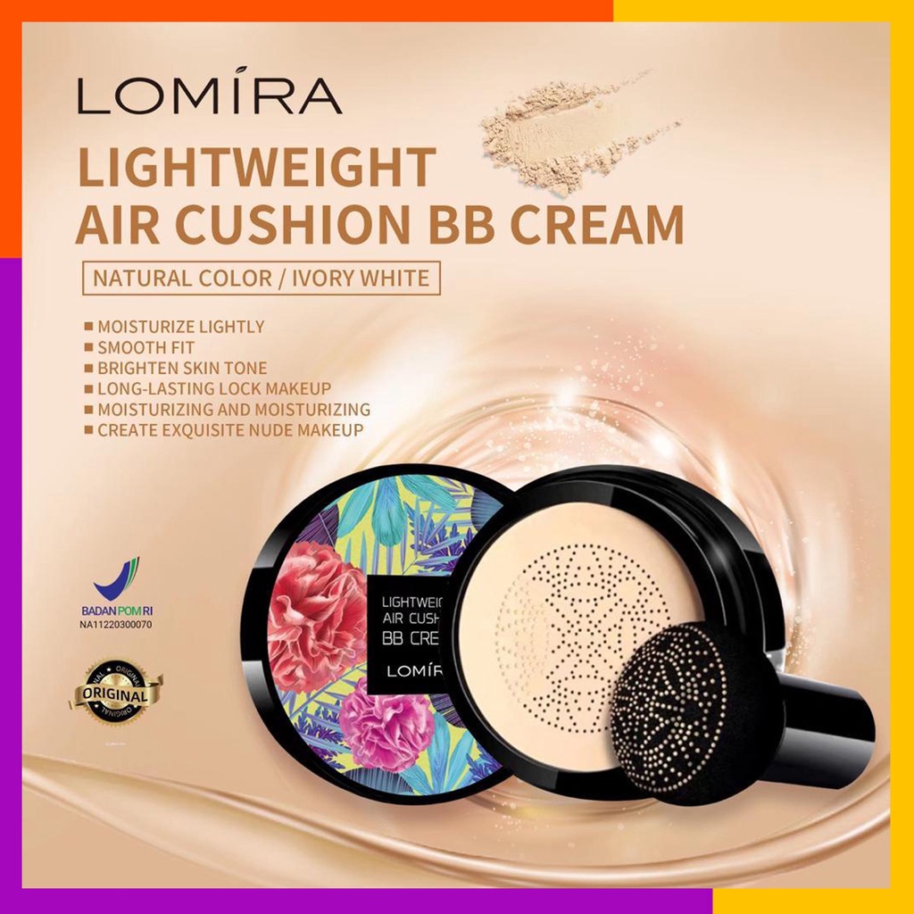 LOMIRA LIGHTWEIGHT AIR CUSHION BB CREAM BPOM✔️