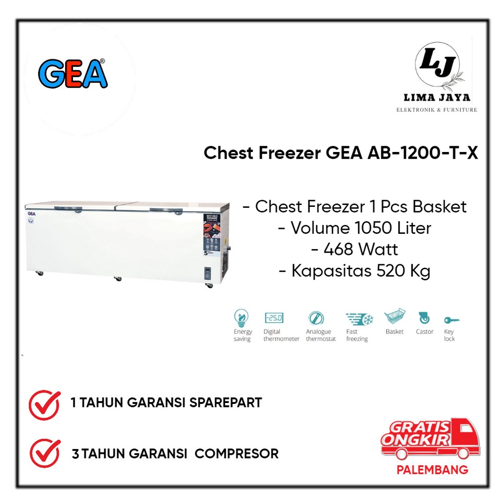 Chest Freezer GEA AB-1200-T-X Freezer Box Lemari Pembeku GEA