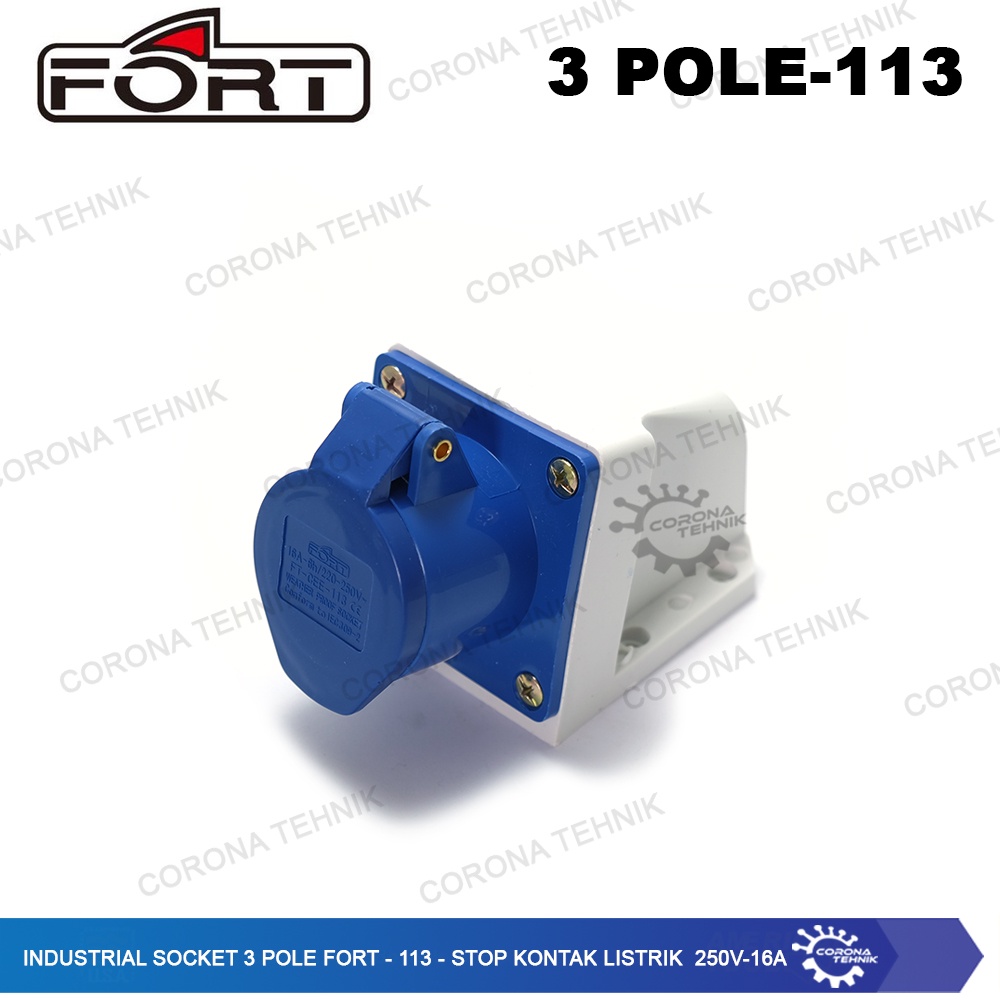 FORT - 113 - Stop Kontak Listrik 250V - 16A Industrial Socket 3 Pole