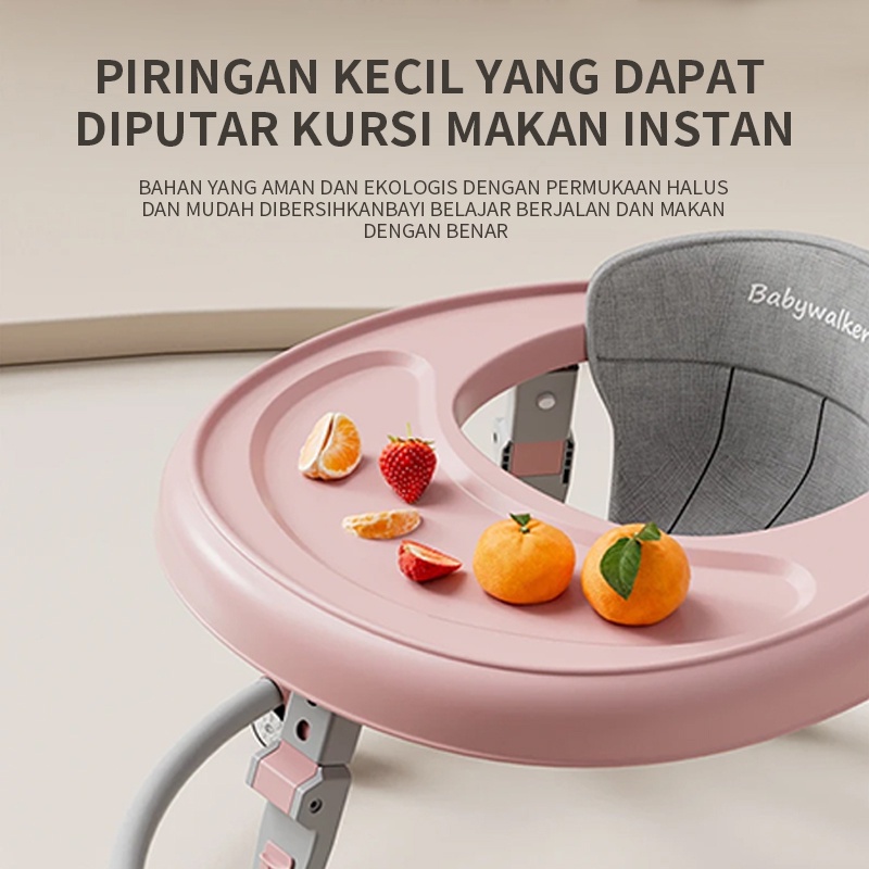 Baby Walker Dengan Sandaran Tangan, Kanopi Dan Pijakan Kaki