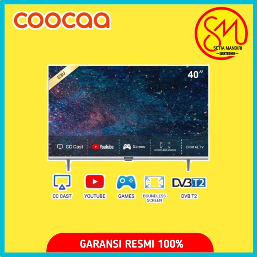 COOCAA 40S3U PLUS Smart LED TV 40 Inch WiFi Dolby Audio Full HD [KARGO]