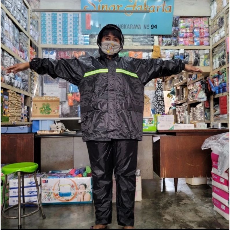 Jas Hujan Lida Setara AXIO Setelan Celana Dewasa Pria Wanita Tebal Kuat JUMBO XXL Murah Kualitas Import Terbaik TERMURAH  / Raincoat Remaja Cewek Cowok Mantel Hujan Harga Grosir