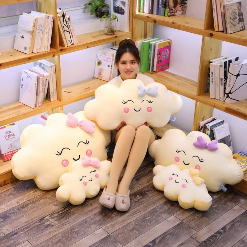 Raksasa Bantal Lucu Awan Bantal Mewah Bantal Lembut Senyum Mainan untuk Anak Bayi perempuan Hadiah