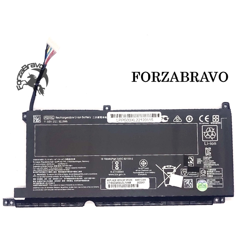 NEW Battery Baterai Hp Pavilion Gaming 15-DK0042tx 15-DK2002TX PG03XL