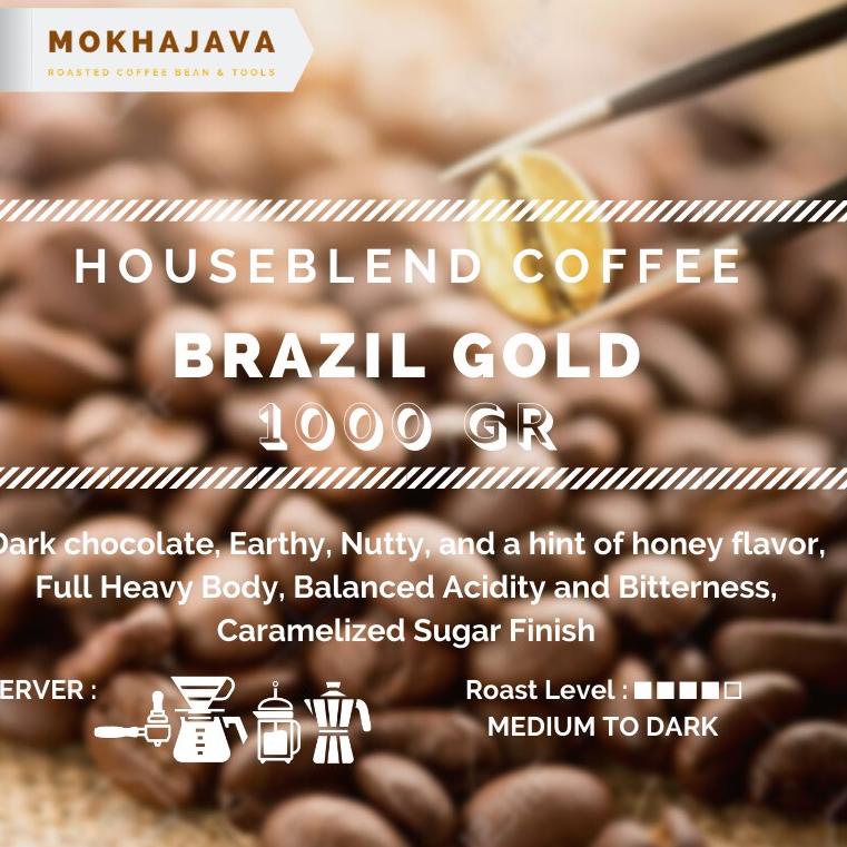 

P22 Brazil Gold 1Kg Arabica House Blend 1000gr Coffee Bean Biji Kopi Blend Arabika TREND MK05