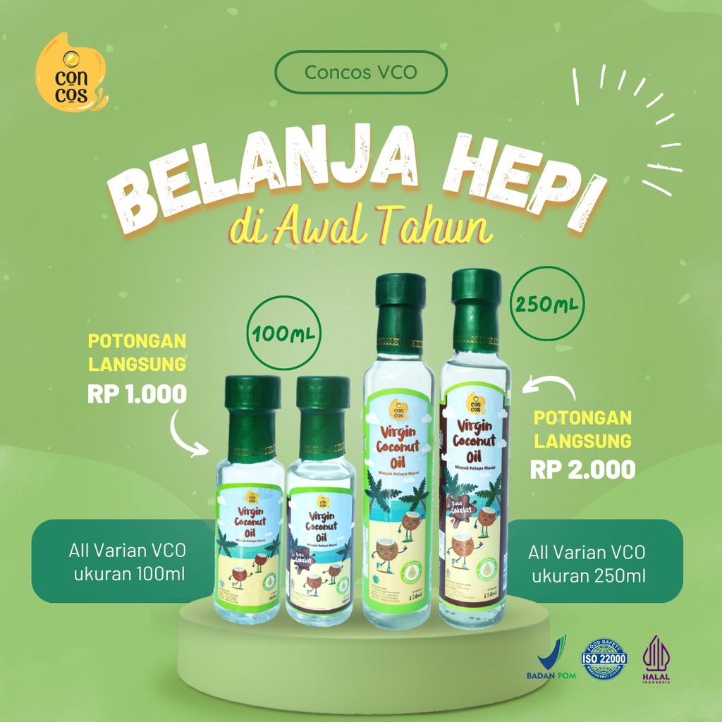 MAK291 CONCOS VIRGIN COCONUT OIL MINYAK KELAPA MURNI 250ML exp 9 2024