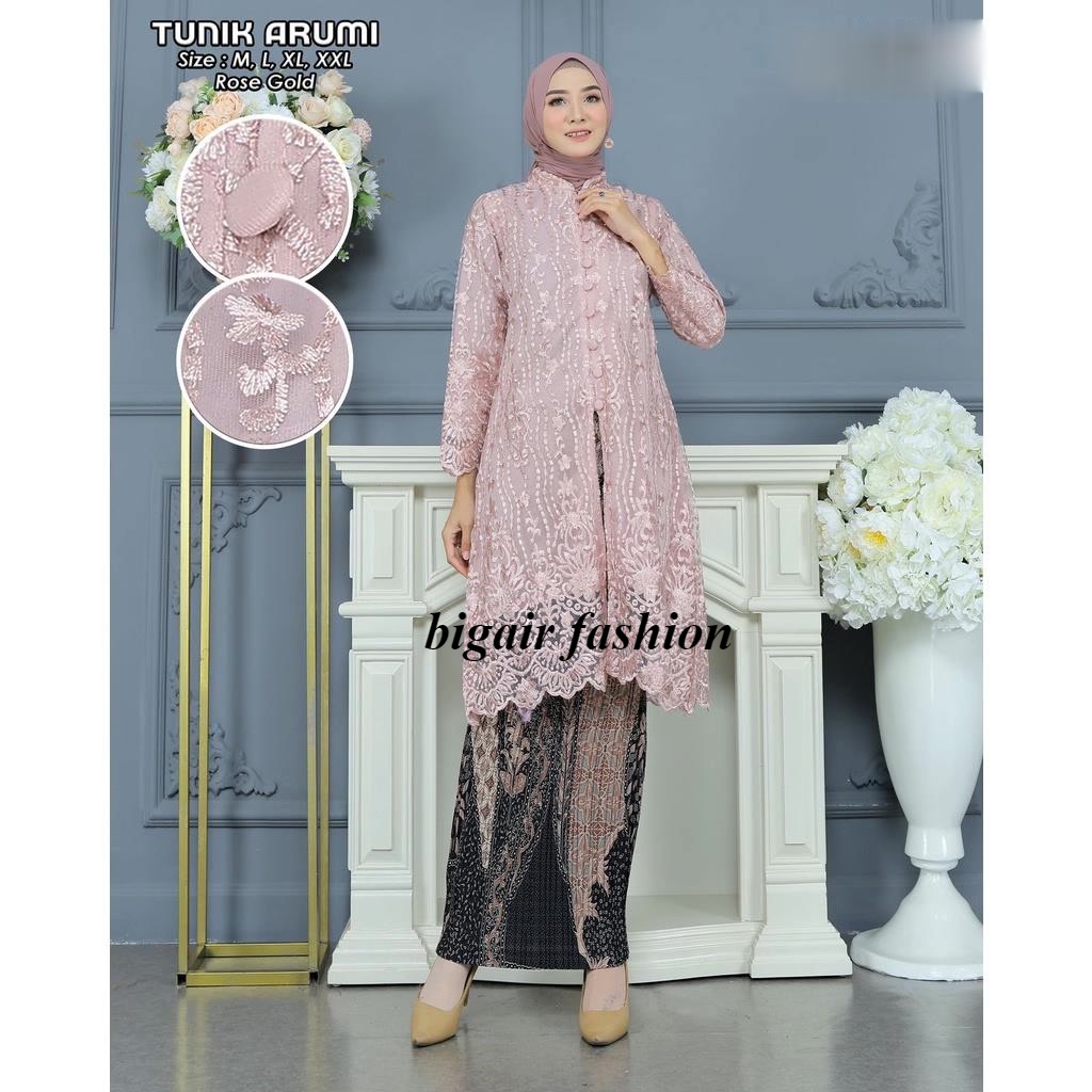 COD Setelan Kebaya Tunik Brukat Busui Kancing Depan Baju Kebaya Modern Kebaya Pesta kebaya lamaran by bigair fashion