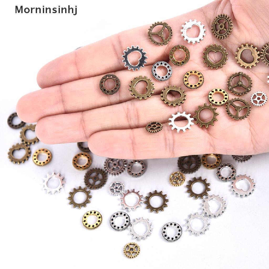 Mornin 100 Pcs Antik Steampunk Mini Wheel Gear Ch Liontin DIY Membuat Perhiasan Craft id