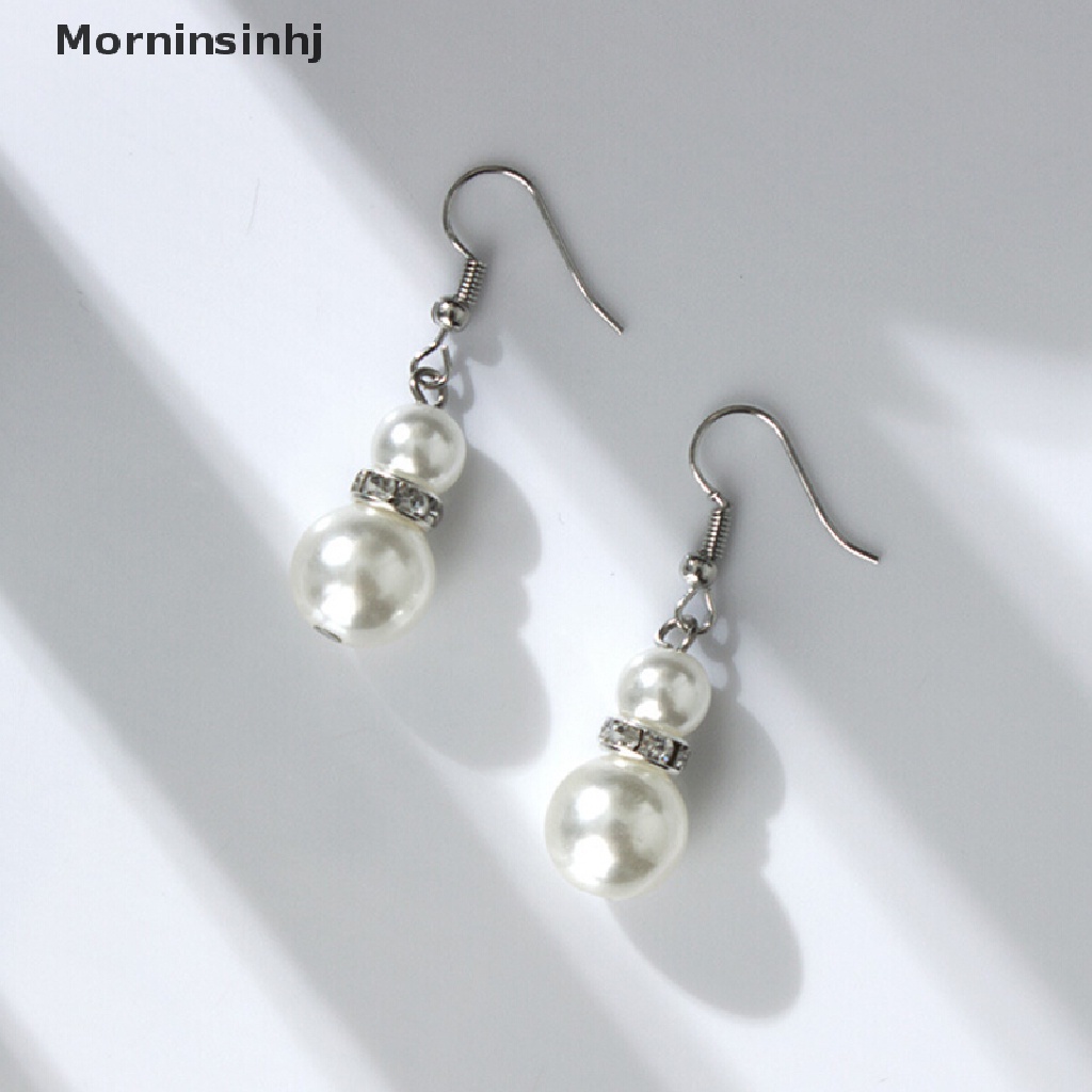 Mornin Wanita Kristal Mutiara Kalung Gelang Anting Pernikahan Pesona Perhiasan Set Hadiah id