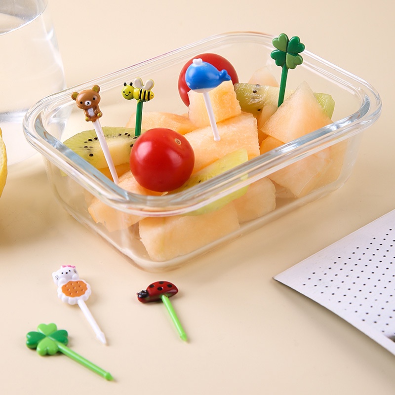 [Harga Grosir] 8per12pcs Garpu Buah Mini Berbentuk Daun Lebah Bento Stik Anak Kartun Buah Dekorasi Stick Serbaguna Perlengkapan Catering Rumah Pesta Dessert Fork
