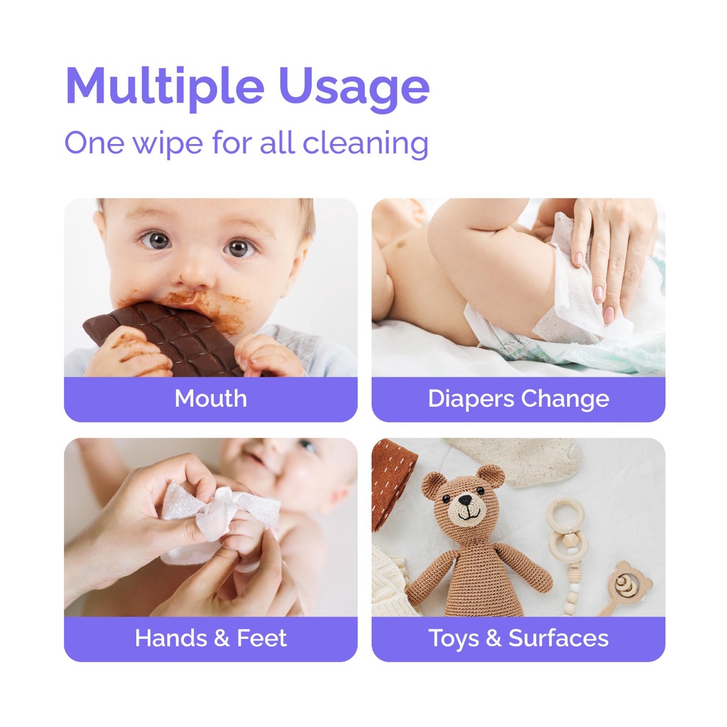 Tisu Basah Bayi Air Gletser Lembut HOPPI dan Tebal 20s Bundle 5in1 HB008