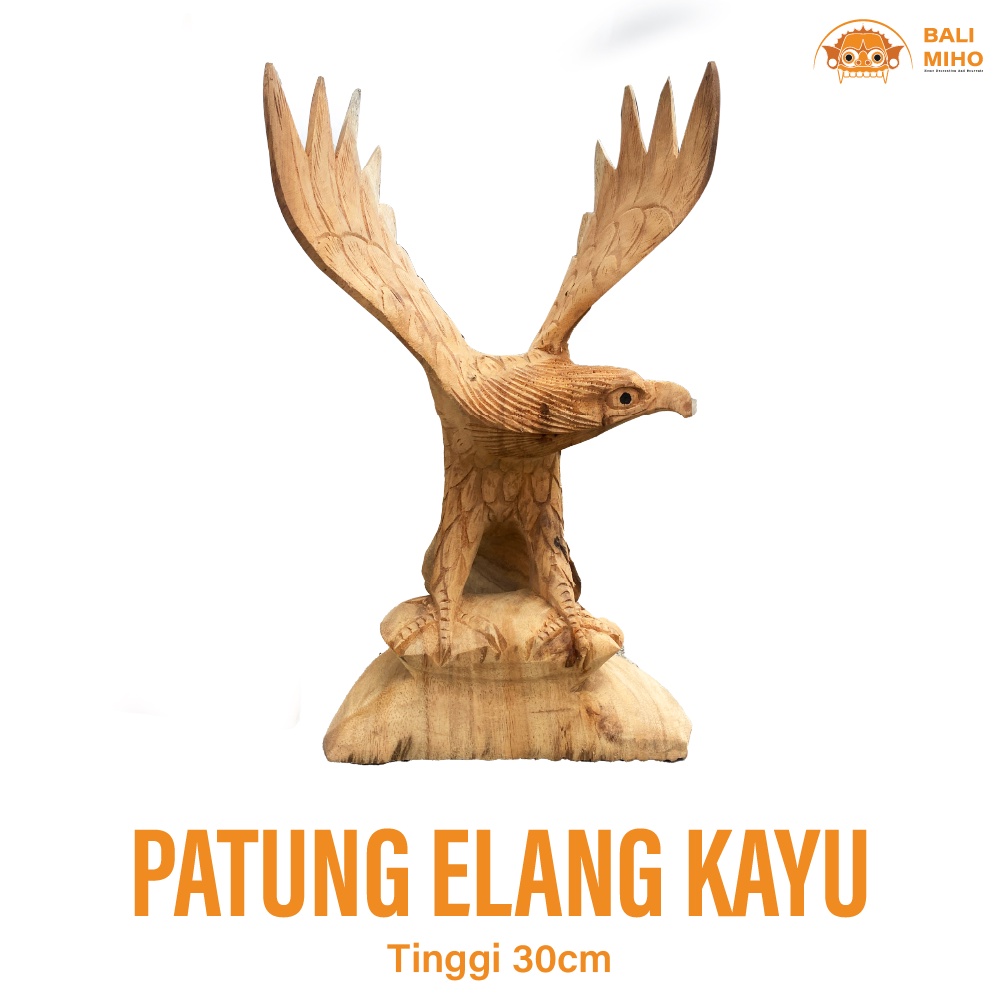 Patung Burung Elang 30 cm - Patung Elang Kayu - Patung Burung Garuda - Patung Burung Rajawali - Patu