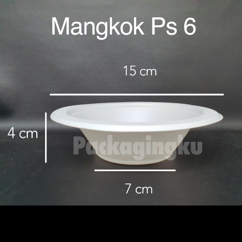 Isi 50PCS Mangkok Plastik Sekali Pakai Putih Susu Sedang Ps 6/ P6 15 cm/ Mangkuk Es Hajatan