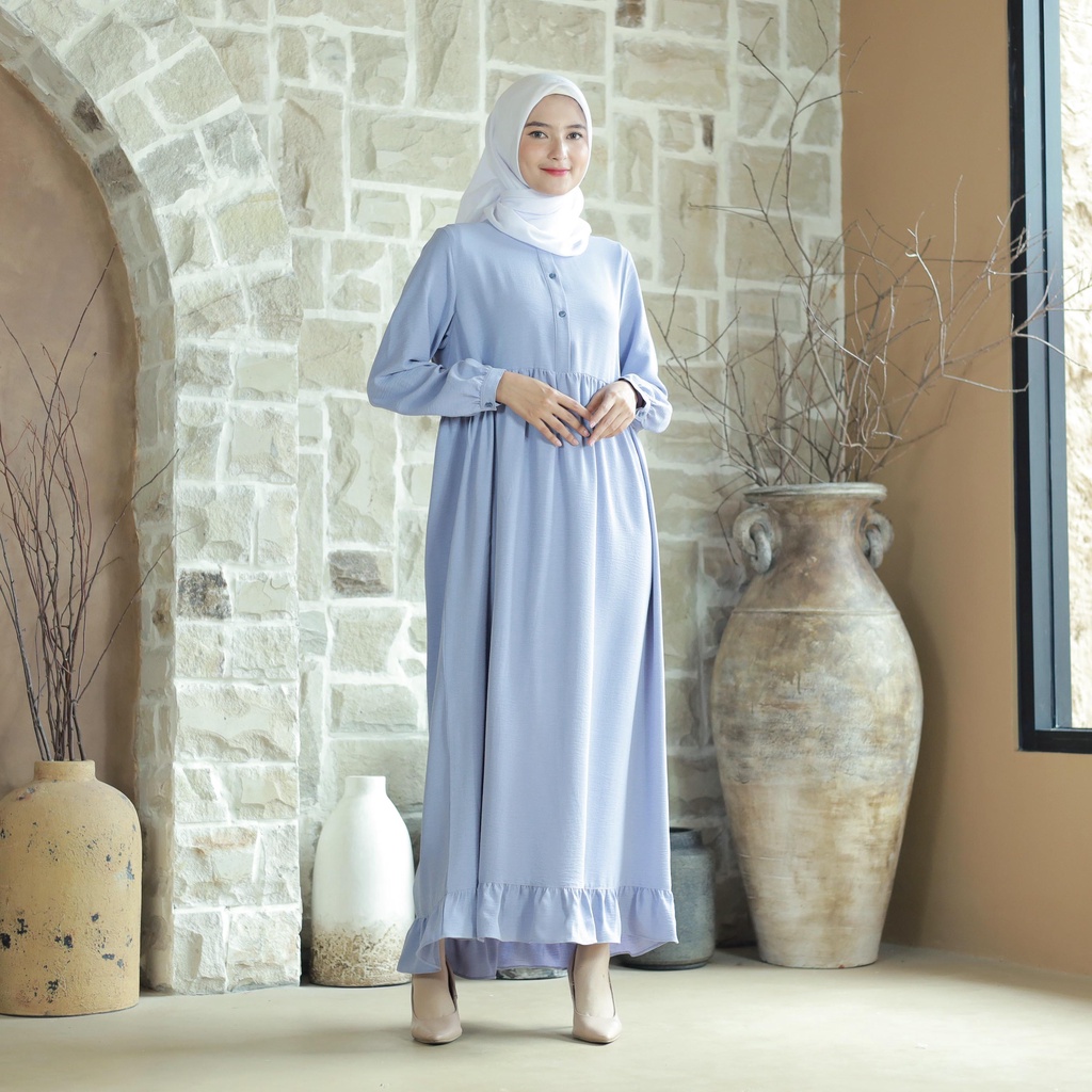 Briana Dress - Gamis Wanita Airflow Crinkle by Azhania/Pakaian Muslim