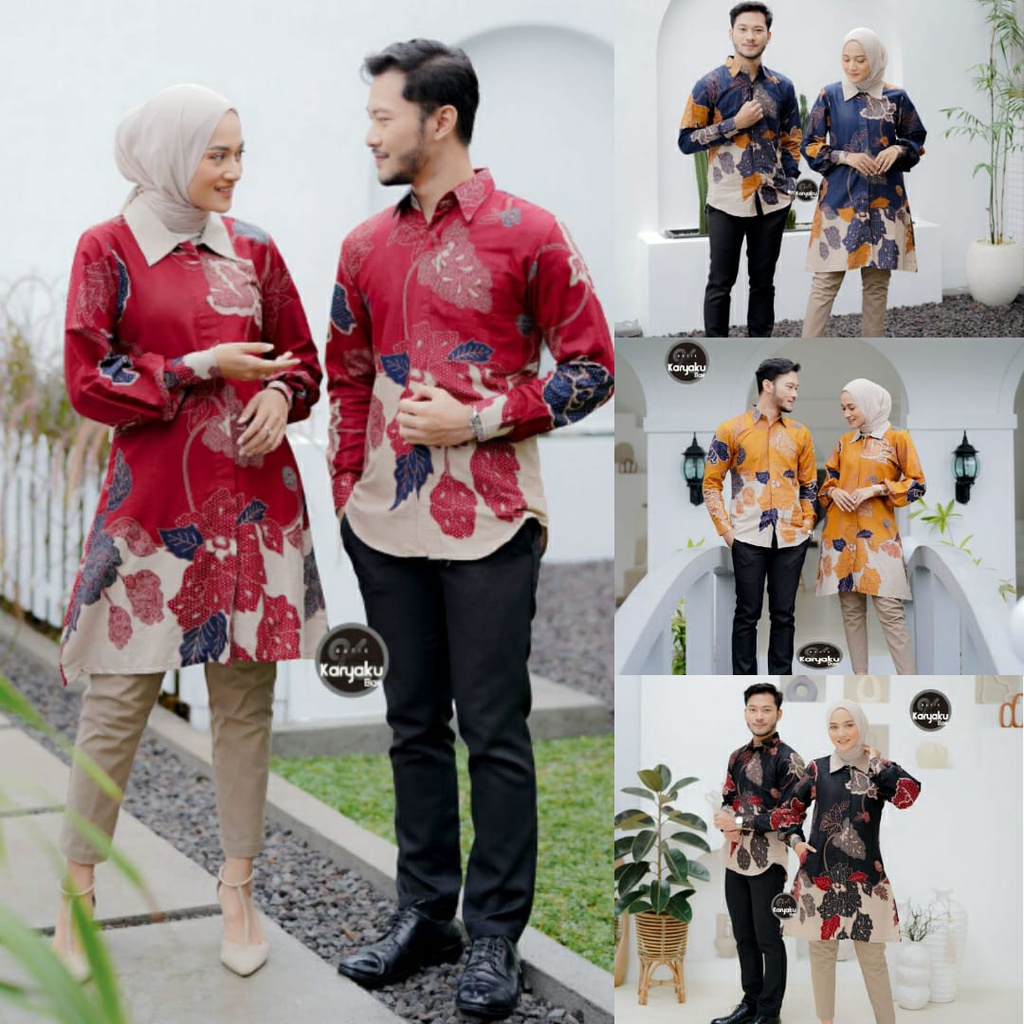Atasan batik couple baju wanita pria | baju couple batik terbaru masa kini M L XL XXL JUMBO grosir ecer koleksibatik
