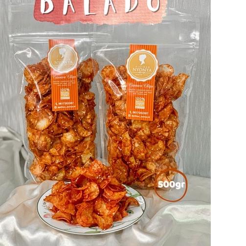

۝ Keripik singkong balado - Keripik singkong - Keripik pilihan nyonya 500gr ♔