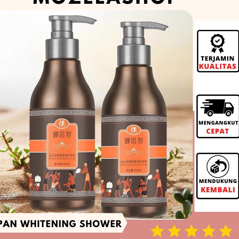 ✳ JAPAN WHITENING SHOWER/ WHITENING MUD BATH Lumpur Vulkanik Shower Gel 300ml ✻