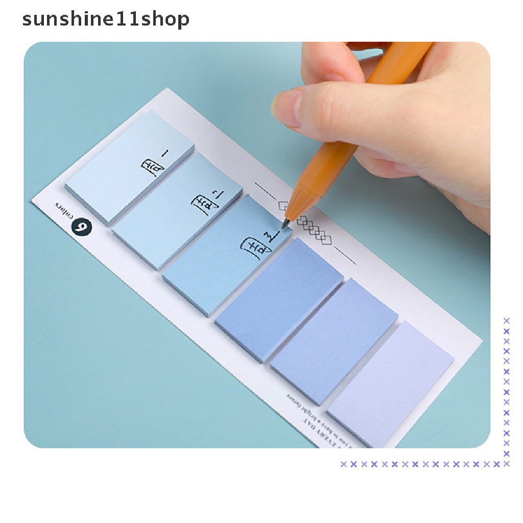 Sho 120pcs Gradasi Warna Sticky Index Tab Penanda Halaman Novelty Sticky Notes Memo Pad Index Stiker Bookmark Halaman Stiker Alat Tulis Kantor Sekolah N