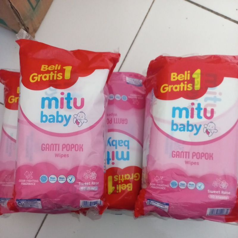 Tisu basah mitu baby isi 2 sweet rose