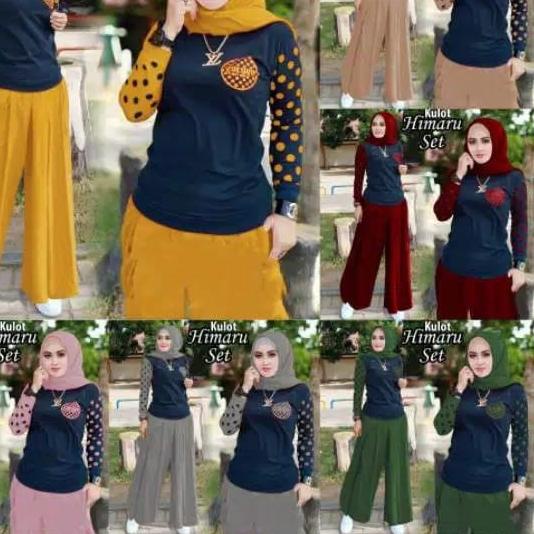 ➸ SETELAN HIMARU KULOT / SETELAN KULOT / CELANA KULOT SET / KULOT HIMARU SET ☜
