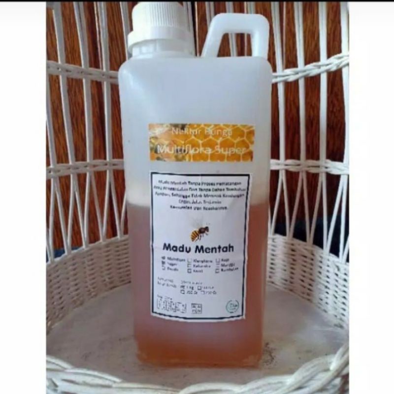 

MADU MENTAH MULTIFLORA SUPER /MADU MURNI/BEST QUALITY /PIRT /1KG