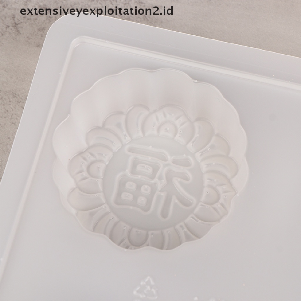 {NEW} 4 Cavity Fu Word Shape Mooncake Mold Cetakan Kue Kering Plastik Gadget Dapur DIY.