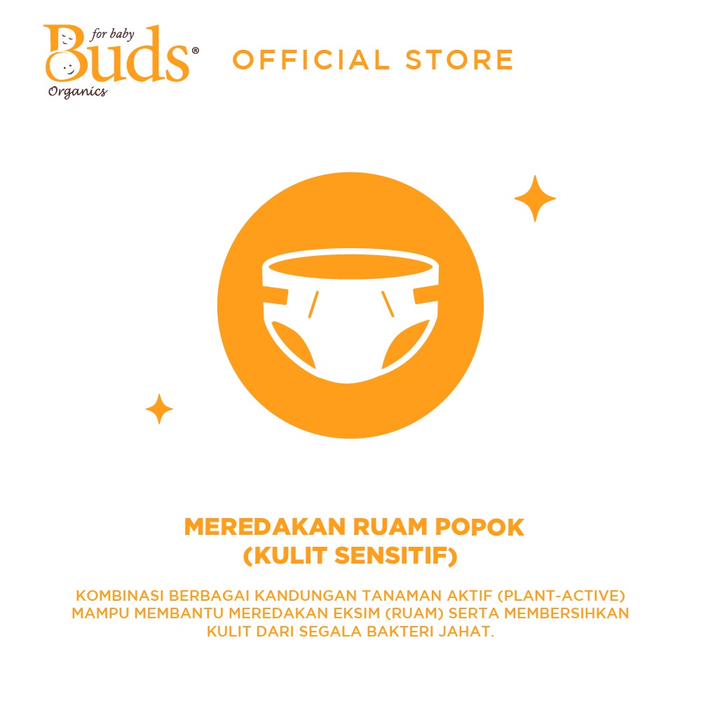 Buds Organics Nappy Time Soothing Cream - Lotion atau Krim Perawatan Ruam Popok Pantat Bayi dan Anak
