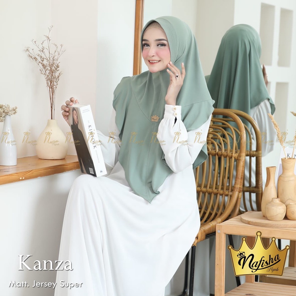 Nafisha Hijab Instan Simpel Pad Kanza Bahan jersey Super