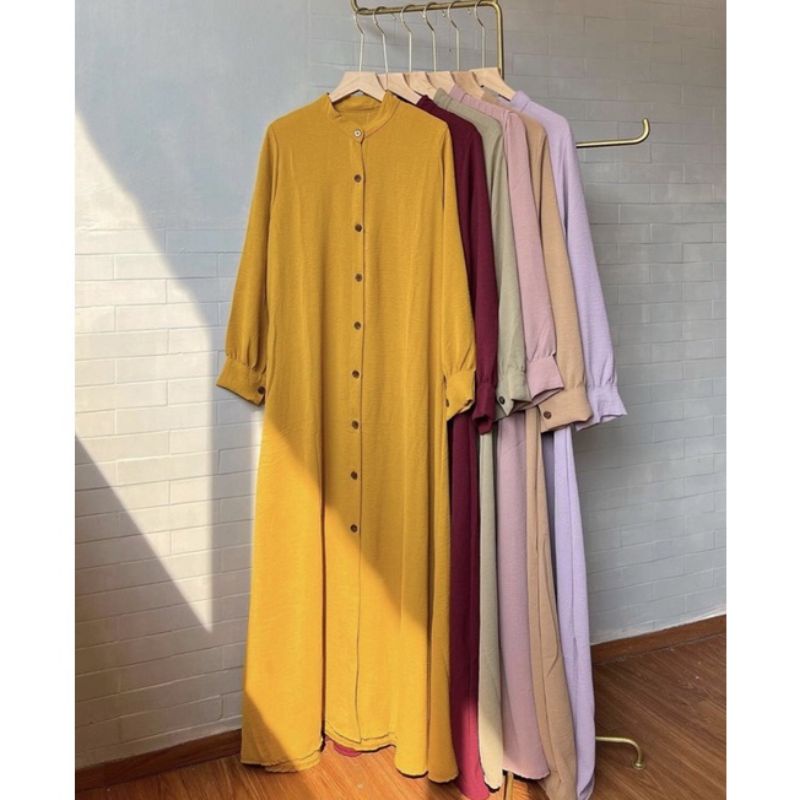 Gamis Polos Crinkle Terbaru 2023 Lebaran Gamis Wanita Remaja Dewasa Kekinian Gamis Muslim Muslimah P