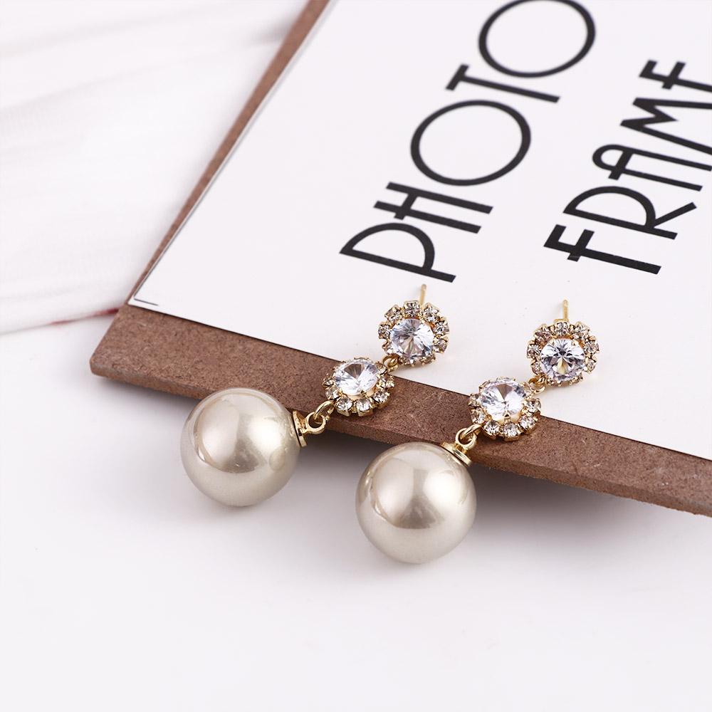 Mxbeauty Wanita Anting Mutiara Indah Halus Trendi Bunga Perhiasan Fashion Temperamen Berkilau Gaya Korea Menjuntai Earrings