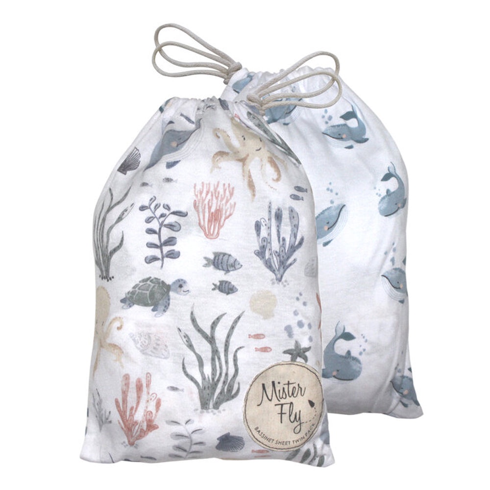 Mister Fly Bassinet Sheet - Ocean