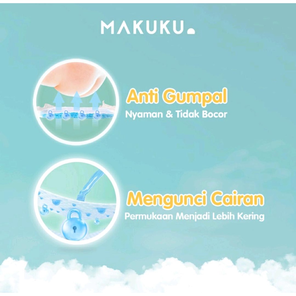 MAKUKU SAP DIAPERS COMFORT FIT / POPOK BAYI ANTI GUMPAL